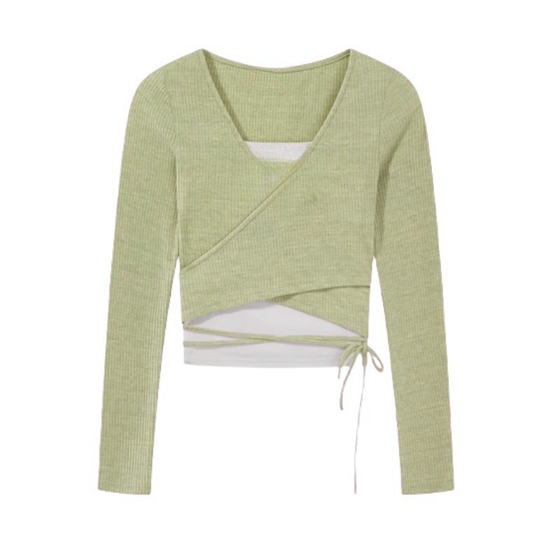 Stylish Cross-Strap Knit Long Sleeves