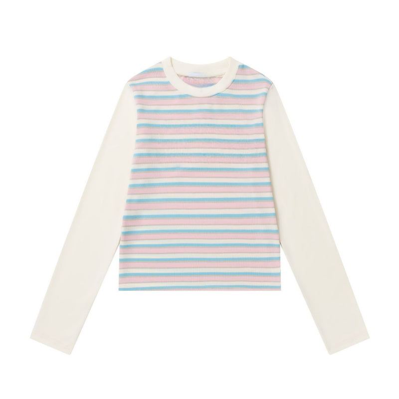 Colorful Dopamine Stripe Long Sleeves